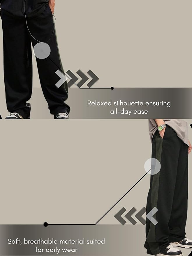 GRECIILOOKS Men's Loose Mid Rise Casual Trousers Pants | Regular | Sports Stylish Track Pant | Sweatpants (Available in Plus Size)